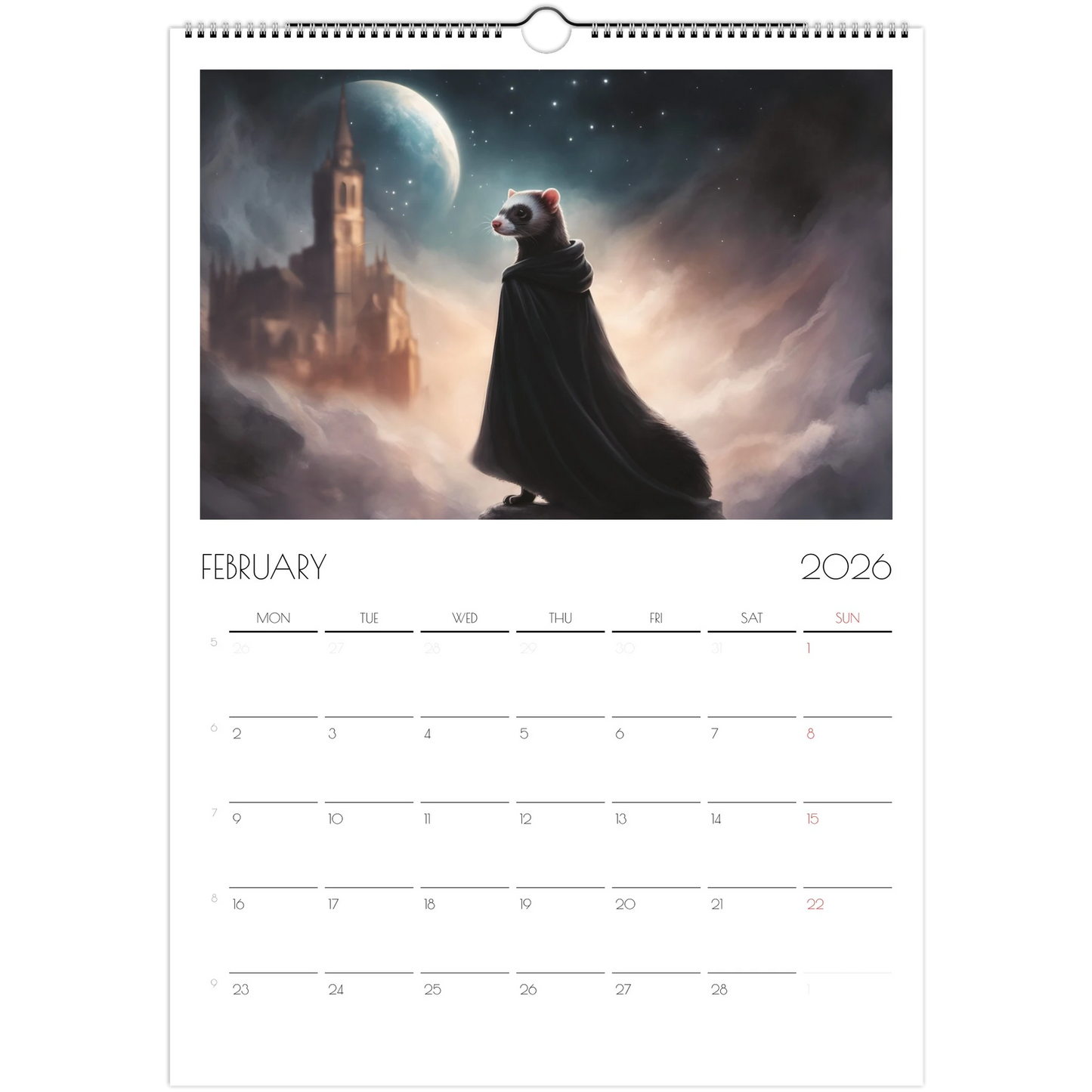 2026 Ferret Owners Australia Fantasy Art Calendar