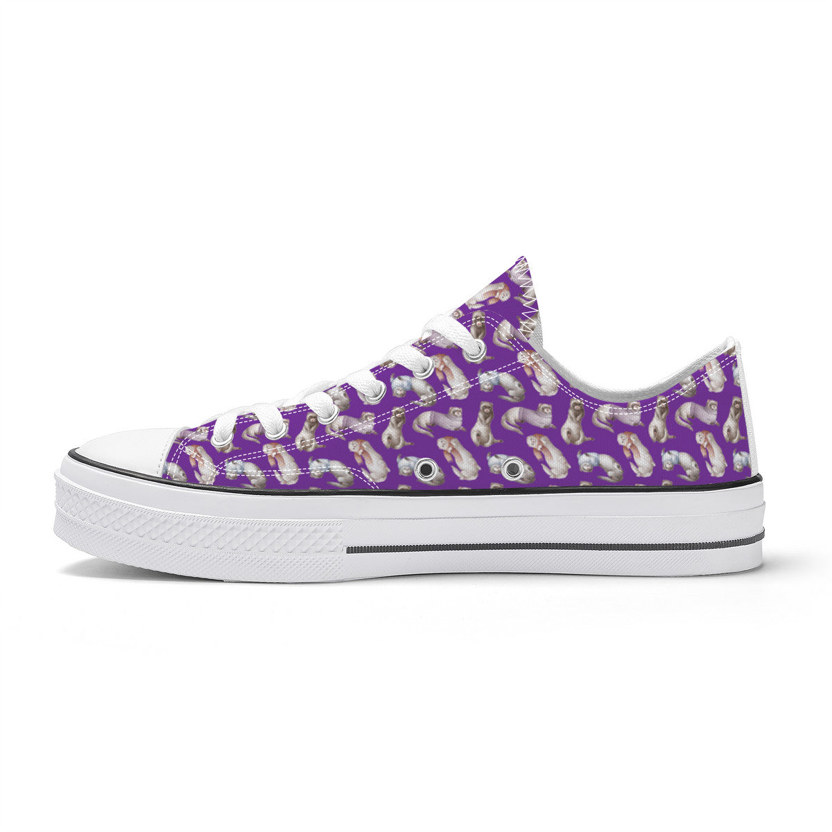 Ferret Purple Unisex Classic Low Top Canvas Shoes