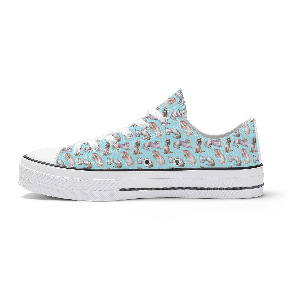 Ferret Blue Unisex Classic Low Top Canvas Shoes