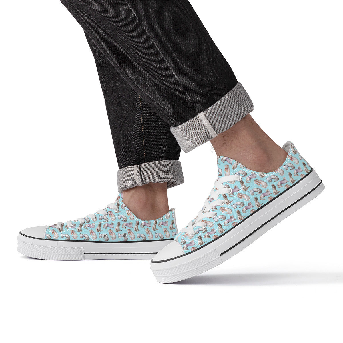 Ferret Blue Unisex Classic Low Top Canvas Shoes