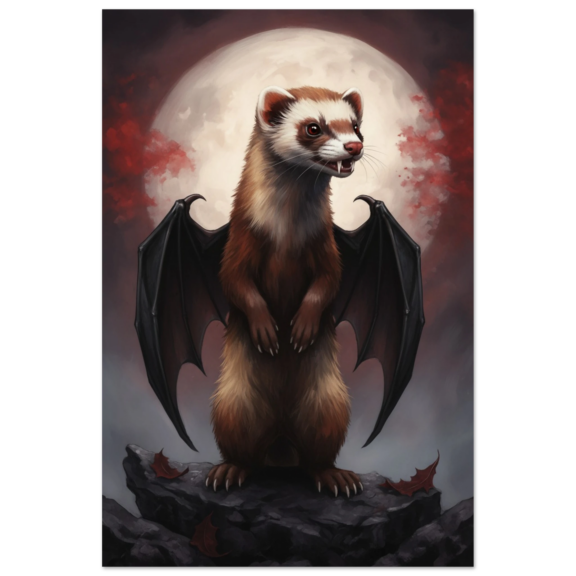 Gothic Full Moon Ferret Premium Matte Paper Poster