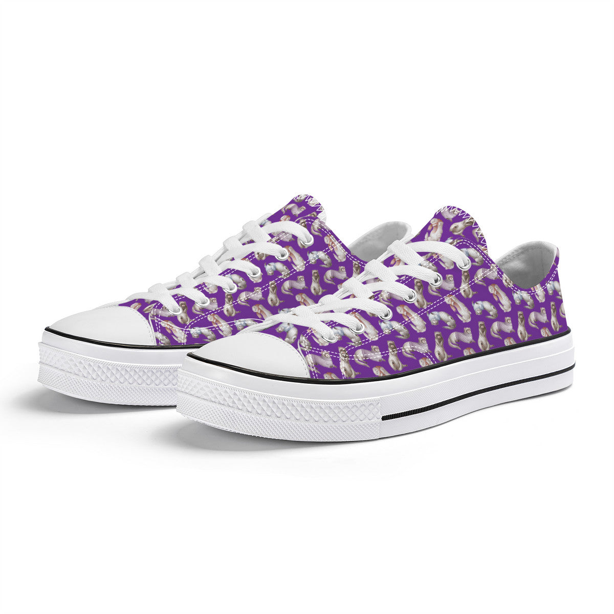 Ferret Purple Unisex Classic Low Top Canvas Shoes