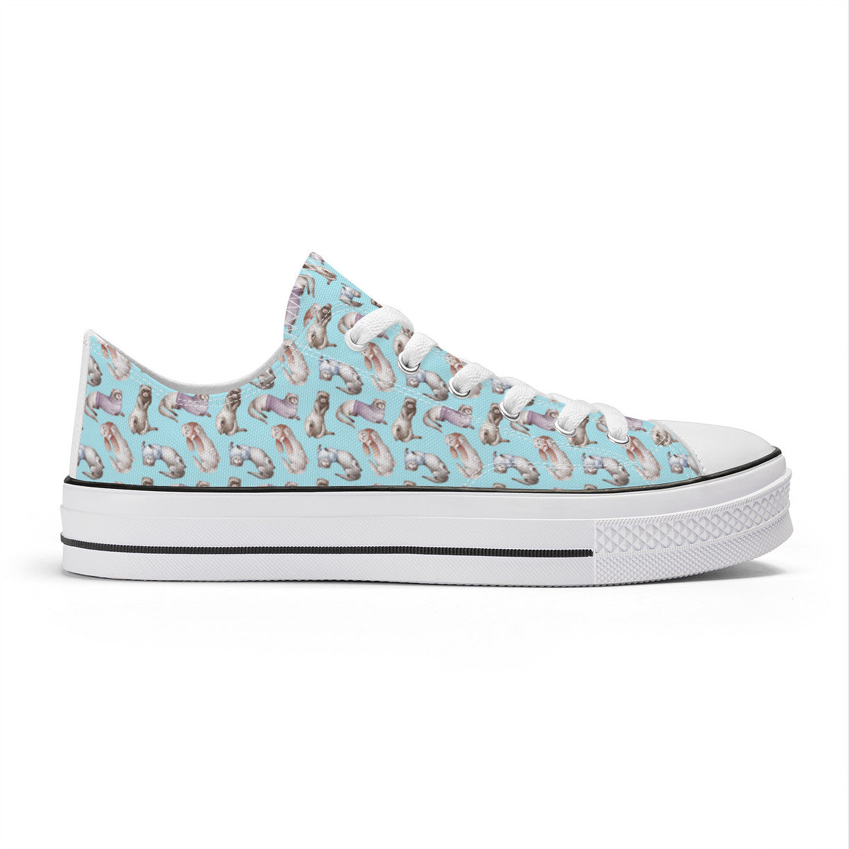 Ferret Blue Unisex Classic Low Top Canvas Shoes