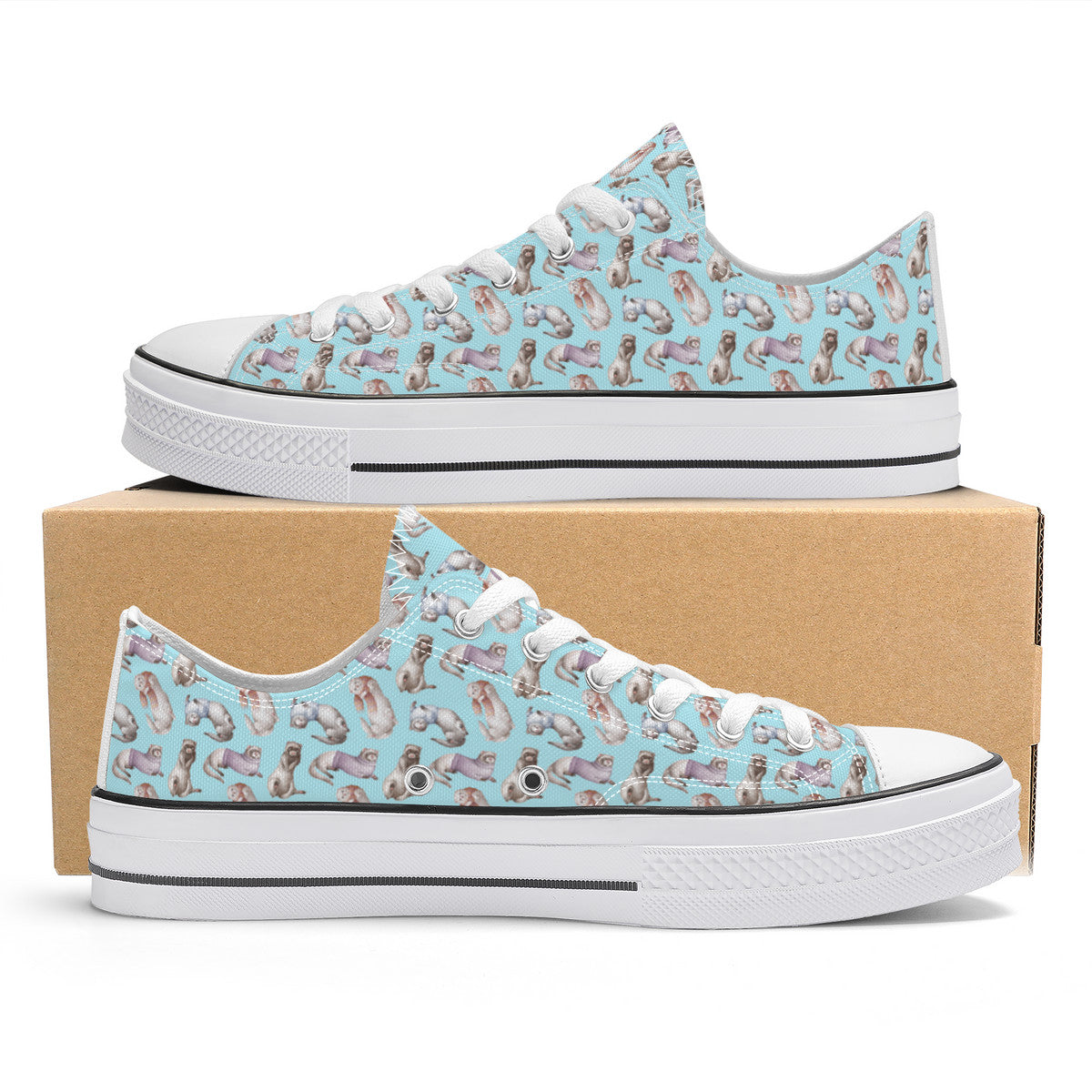 Ferret Blue Unisex Classic Low Top Canvas Shoes