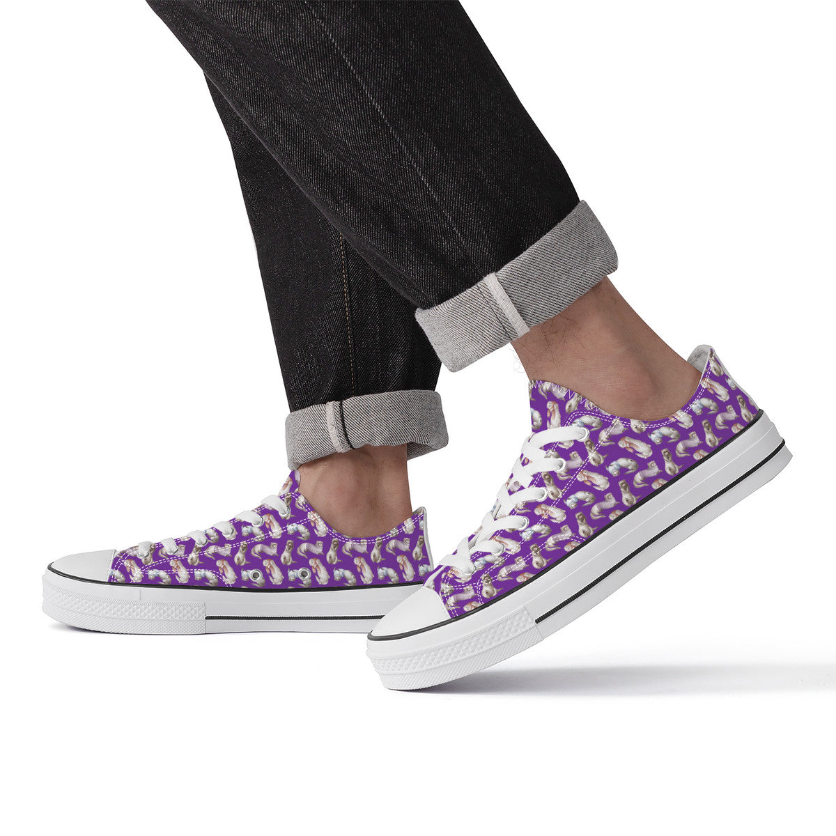 Ferret Purple Unisex Classic Low Top Canvas Shoes