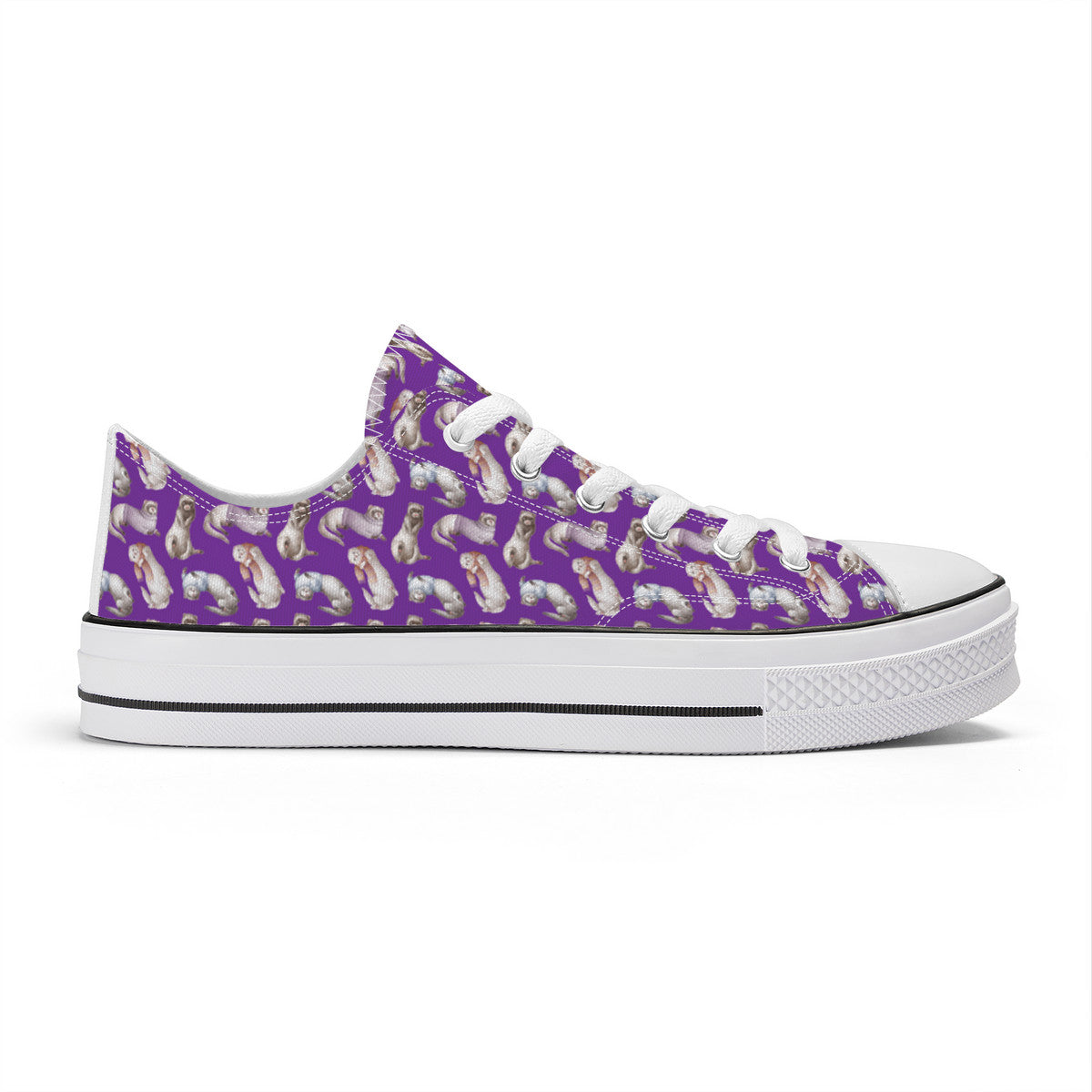 Ferret Purple Unisex Classic Low Top Canvas Shoes