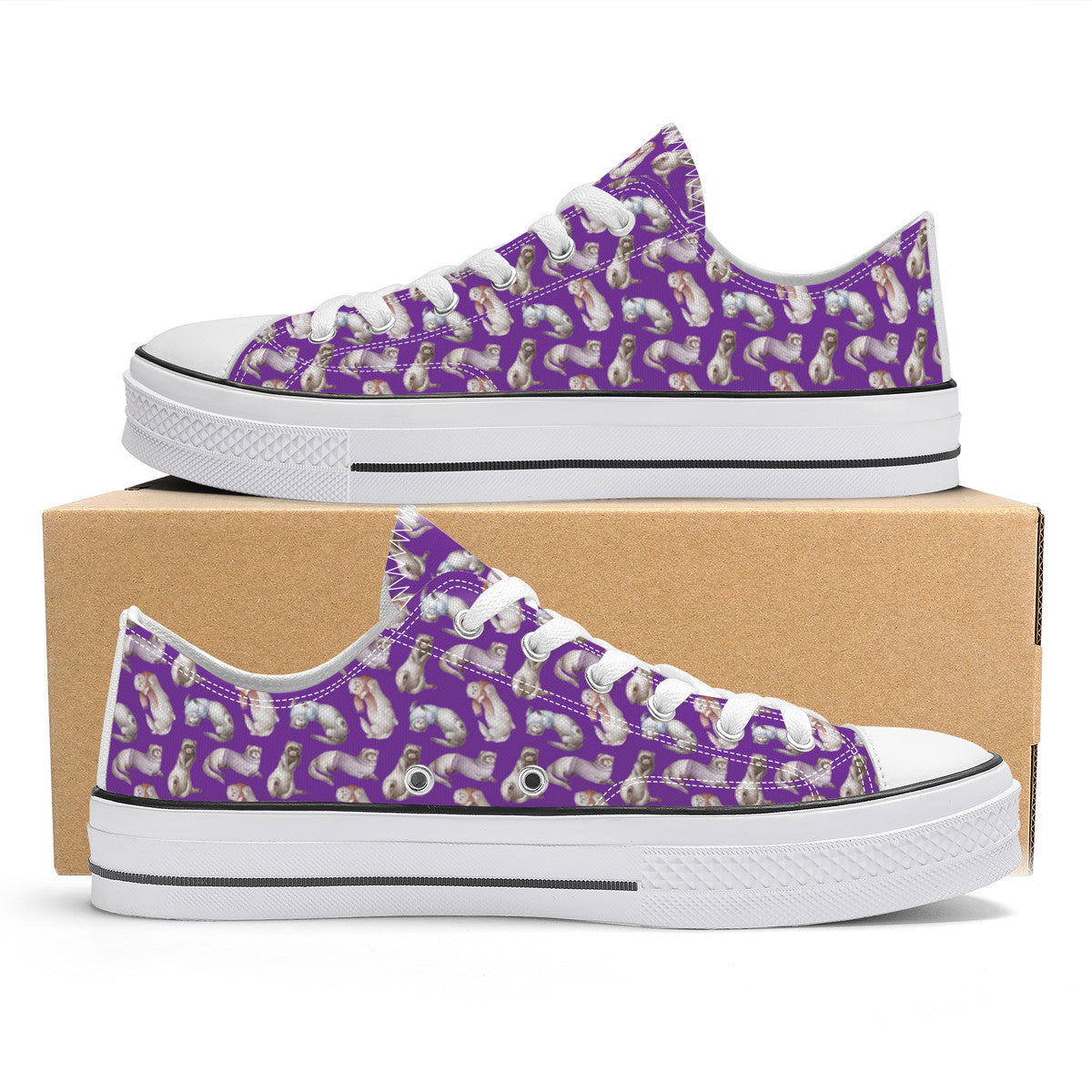 Ferret Purple Unisex Classic Low Top Canvas Shoes