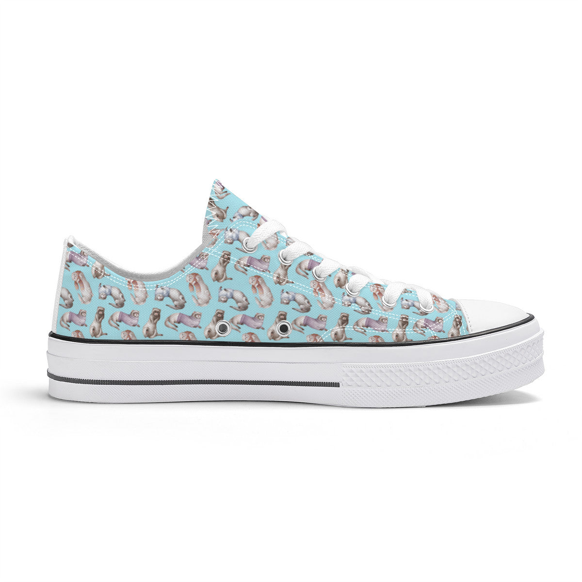 Ferret Blue Unisex Classic Low Top Canvas Shoes