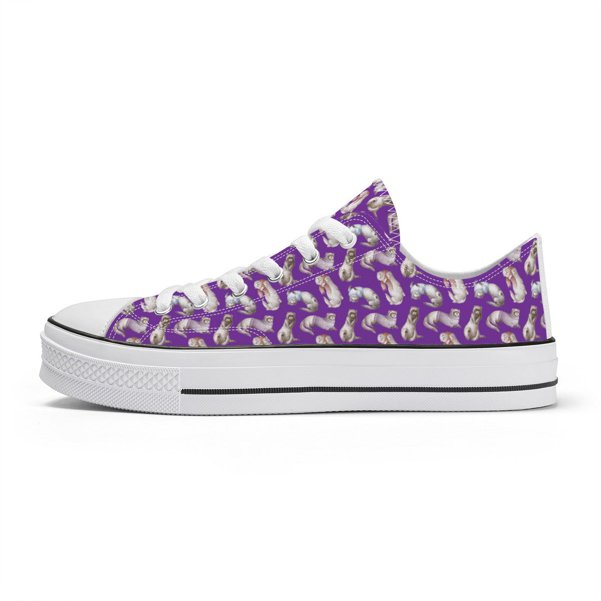 Ferret Purple Unisex Classic Low Top Canvas Shoes