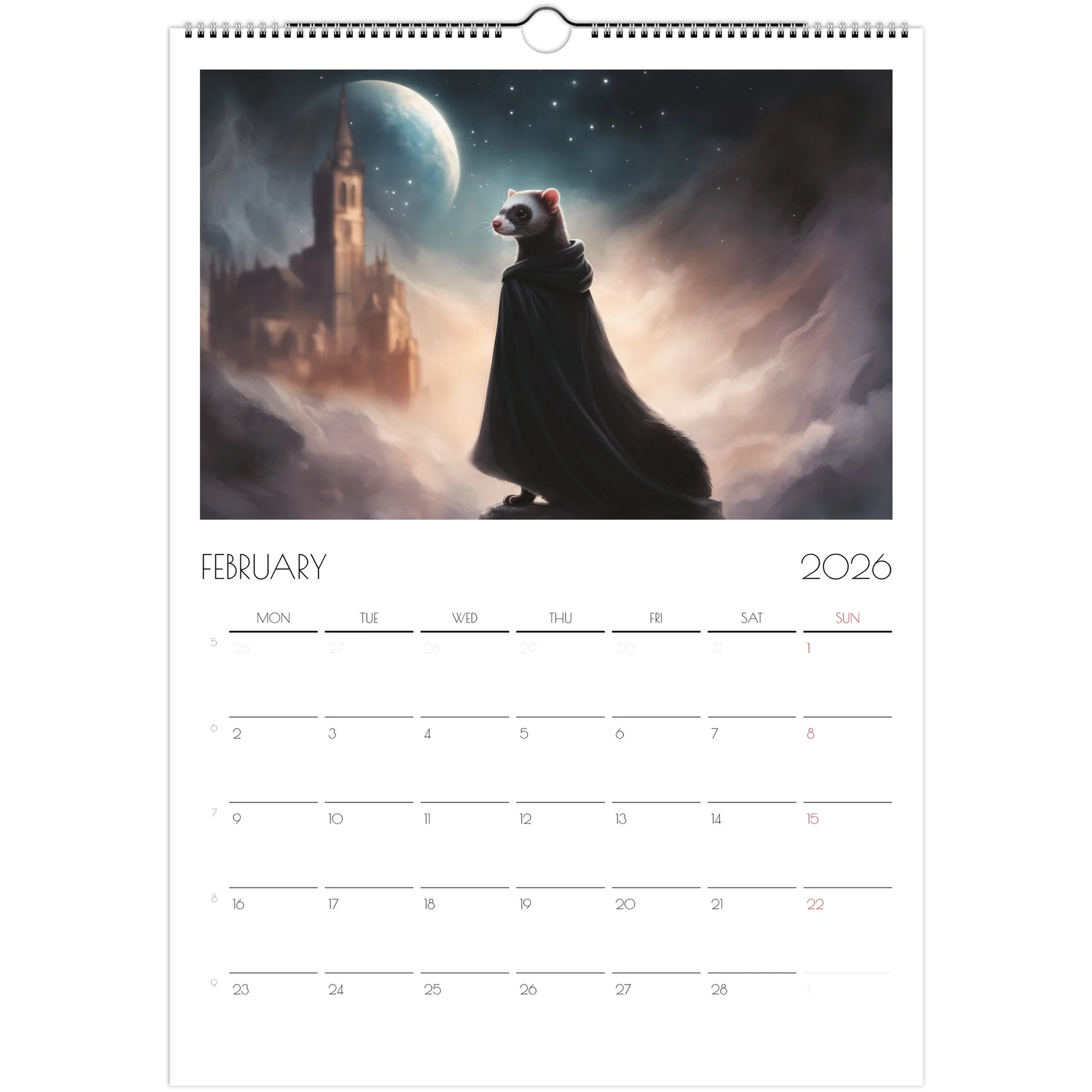2026 Ferret Owners Australia Fantasy Art Calendar