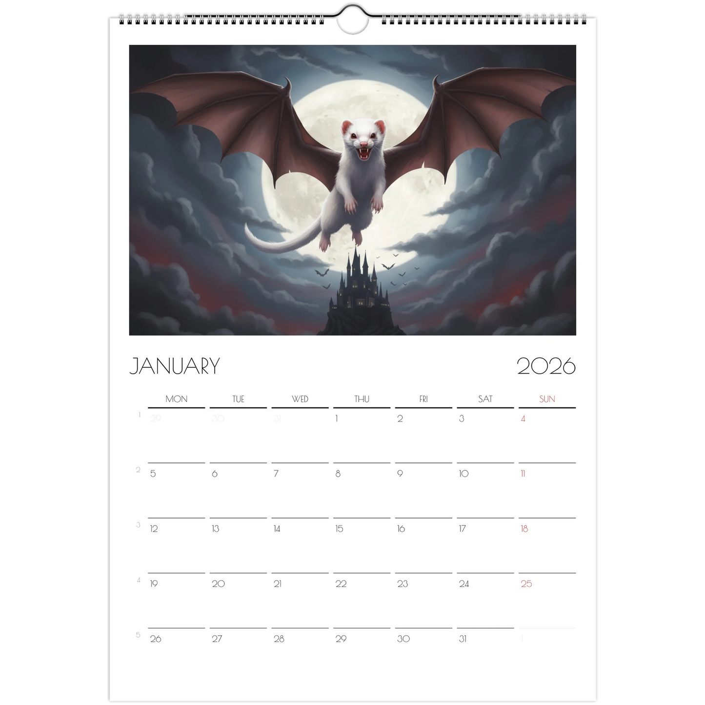 2026 Ferret Owners Australia Fantasy Art Calendar