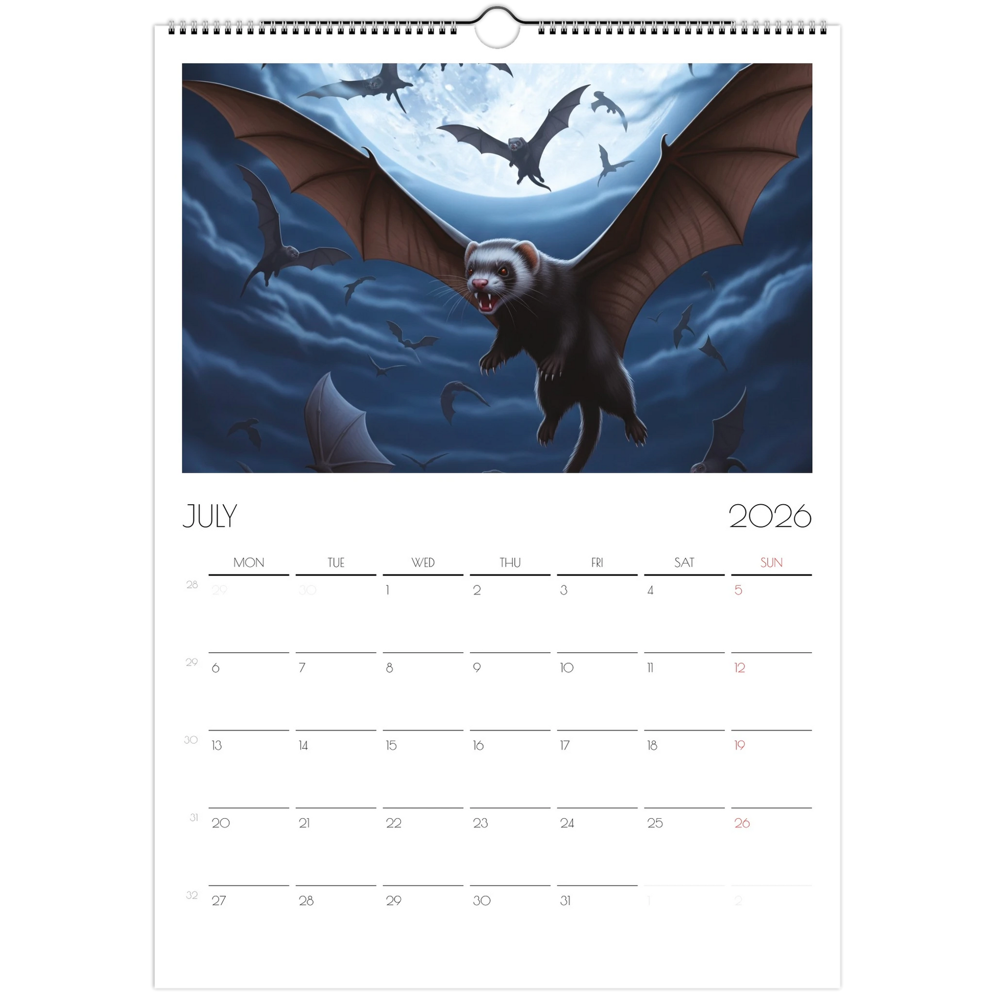 2026 Ferret Owners Australia Fantasy Art Calendar