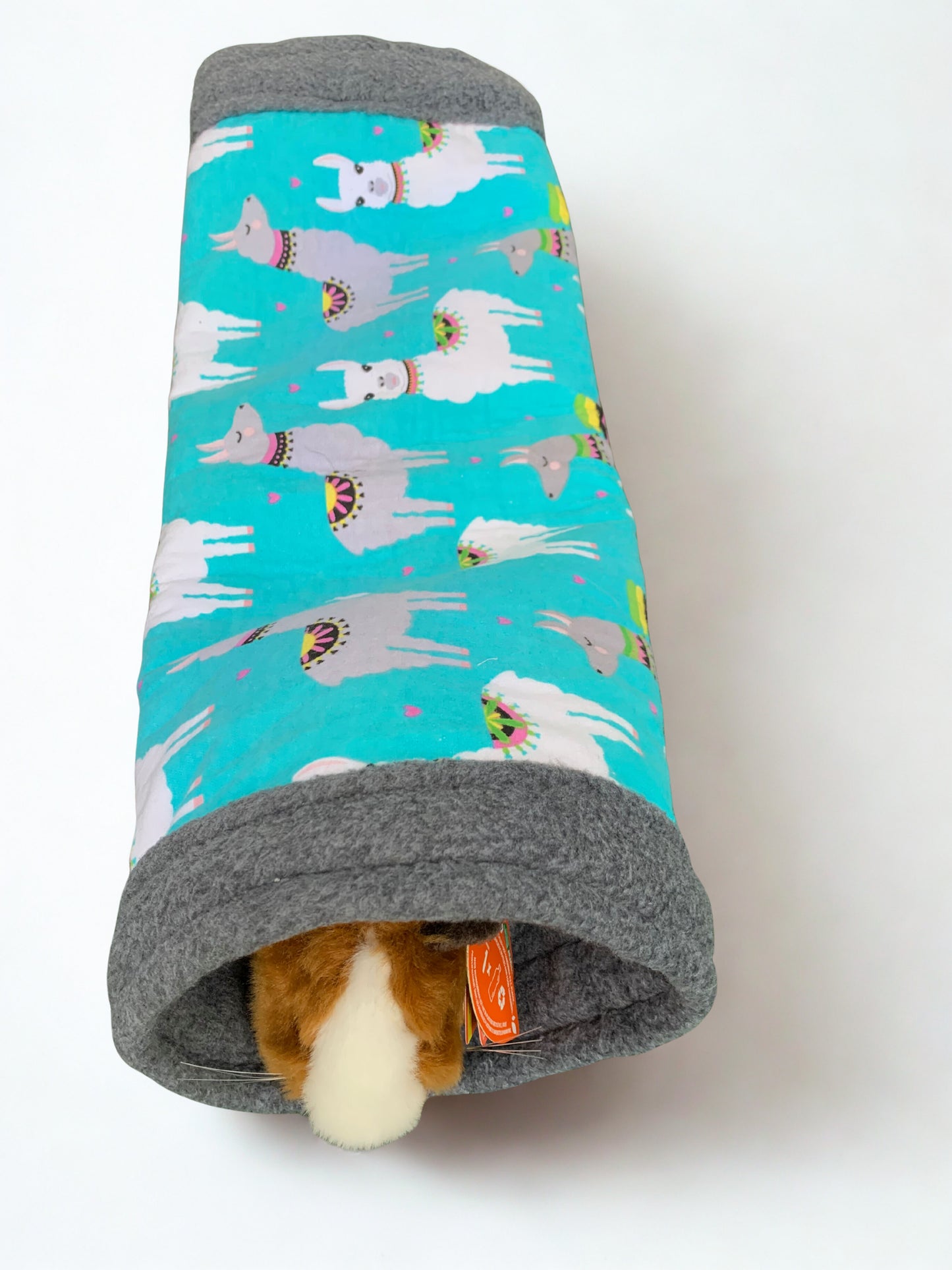 Small animal large size tunnel with llama pattern on a turquoise background