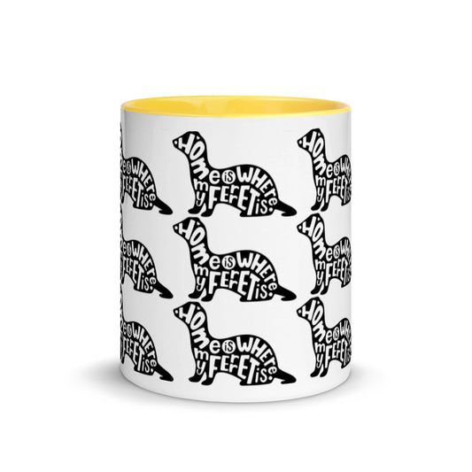 Home Is Where The Ferret Is Mug with Colour Inside